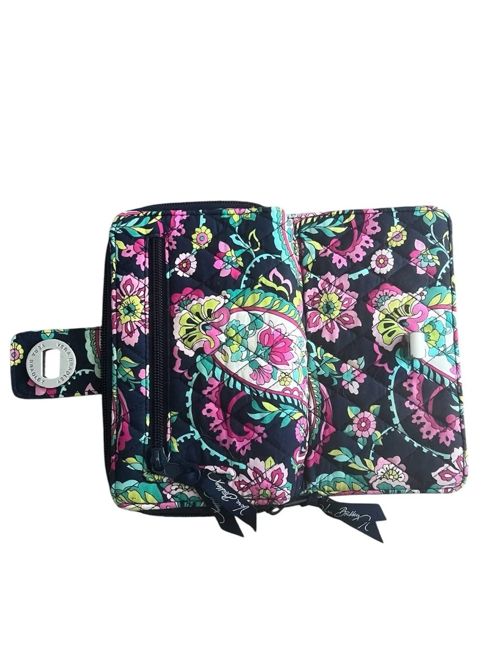 Vera Bradley Petal Paisley Zip Around Wallet Retired ‘14